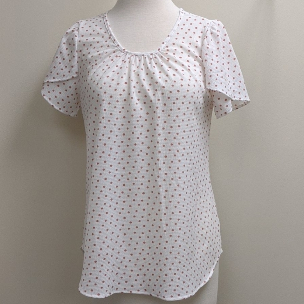 Polka Dot Short Sleeve Blouse